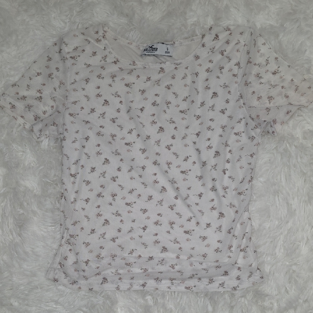 Hollister Women's Floral White Top